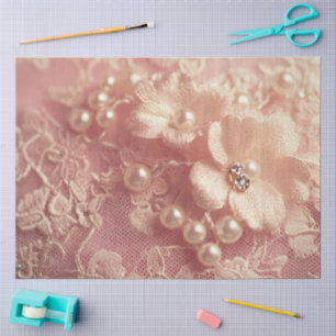 Eine Pink Pearl und Lace Serie Design #3 Seidenpapier