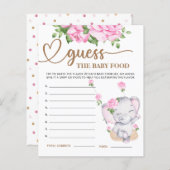 Eine pinkfarbene Elephant Baby-Dusche empfiehlt di (Vorne/Hinten)