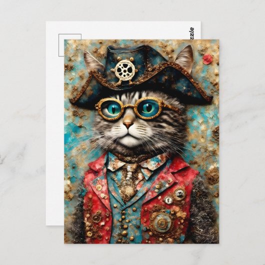 Eine Piratenkatze Postkarte (Vorne/Hinten)