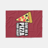 Eine Pizza Ihr Herz Fleecedecke (Vorderseite (Horizontal))