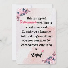 Eine poetische Reise in das Ruhestand (für ihn/sie Feiertagskarte