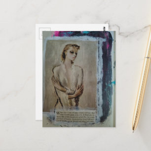 Eine Porträt-Collage einer Dame im Vintage-Stil mi Postkarte