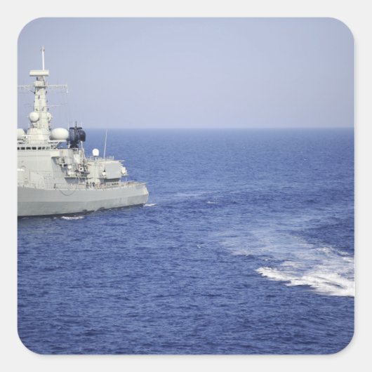 Eine portugiesische Marine-Mannschaft in einem auf Quadratischer Aufkleber (Vorderseite)