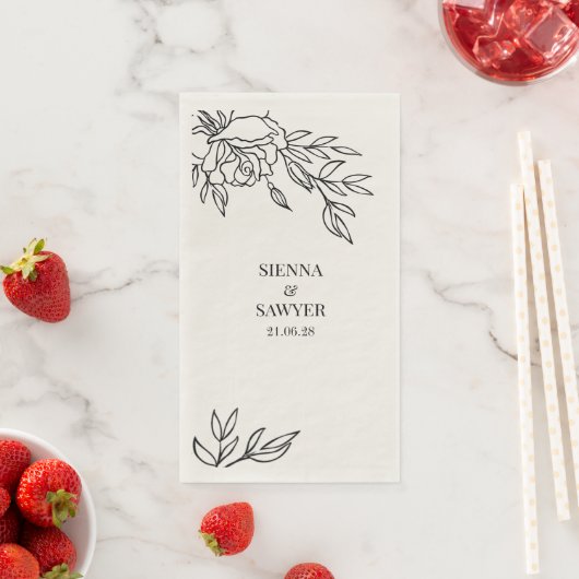 Eine Pose von Rose, die zum Beige-Dinner Napkins e Serviette (Beispiel)