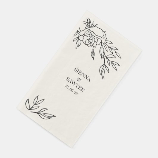 Eine Pose von Rose, die zum Beige-Dinner Napkins e Serviette (Ecke)