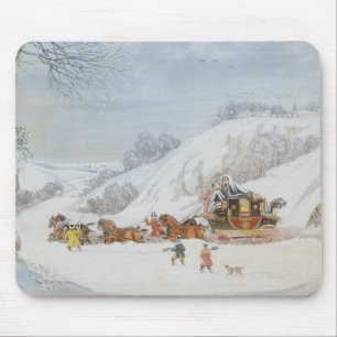Eine Post im tiefen Schnee Mousepad