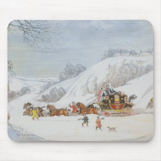 Eine Post im tiefen Schnee Mousepad (Vorne)