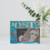 Eine Postfrau Mixed Media Collage Postkarte (Stehend Vorderseite)