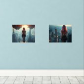 Eine Postkarte aus der Zukunft Bilderwand Sets (Holzboden)