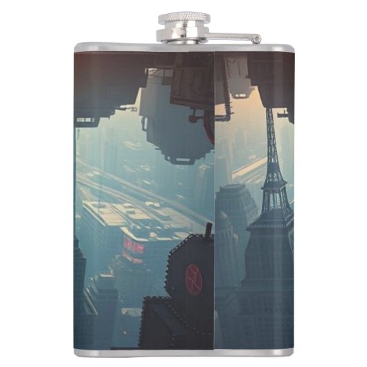 Eine Postkarte aus der Zukunft Flachmann (Rückseite)