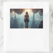 Eine Postkarte aus der Zukunft Rechteckiger Aufkleber (Tasche)