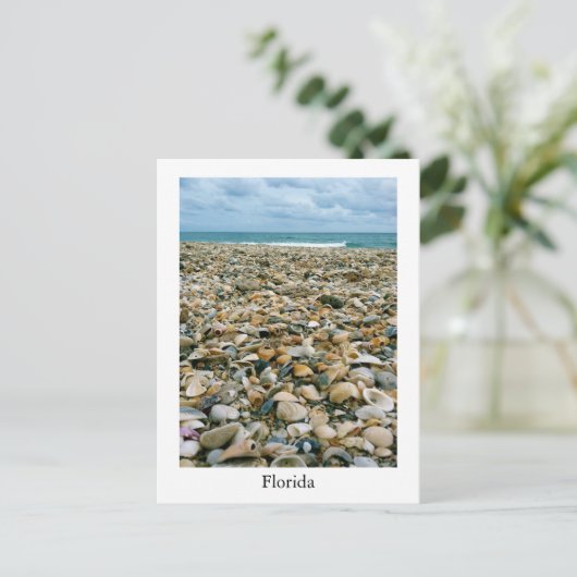 Eine Postkarte eines Strandes in Florida, USA mit (Stehend Vorderseite)