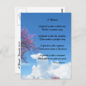 Eine Postkarte für ein Freundgedicht (Vorne/Hinten)