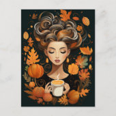 Eine Postkarte für Herbst- und Kaffeefans (Vorderseite)