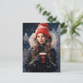 Eine Postkarte für Winter- und Kaffeeliebhaber (Stehend Vorderseite)