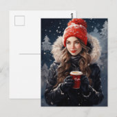 Eine Postkarte für Winter- und Kaffeeliebhaber (Vorne/Hinten)