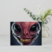 Eine Postkarte mit Weltraumthema. (Stehend vorne)