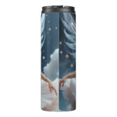 Eine prachtvolle Ballerina mit einem Blume-ähnlich Thermosbecher (Rückseite)