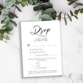 Eine preiswerte Hochzeit mit eleganten, einfachen RSVP Karte