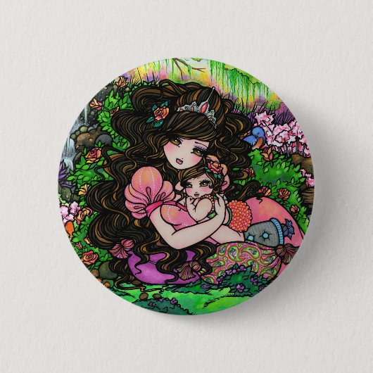 "Eine Prinzessin ist geborene" Fantasie-Baby-Kunst Button (Vorderseite)