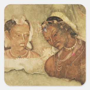 Eine Prinzessin und ihr Diener Quadratischer Aufkleber