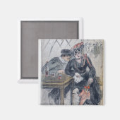 Eine Prostituierte und ihr Mandant Magnet (Vorderseite/Rückseite)