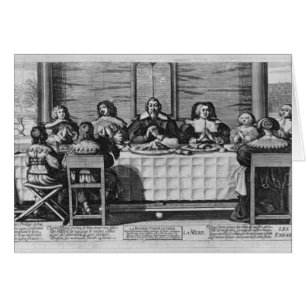 Eine protestierende Familie, welche die Mahlzeit