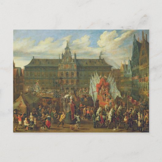Eine Prozession in Antwerpen, 1697 Postkarte (Vorderseite)