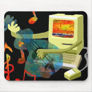 Eine psychedelische Gitarre alter Macintosh-Spiele Mousepad