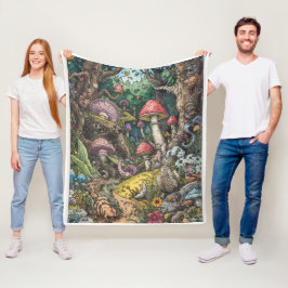 Eine psychedelische Wald-Flanelldecke Fleecedecke
