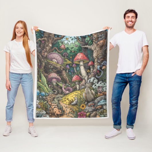 Eine psychedelische Wald-Flanelldecke Fleecedecke (Beispiel)