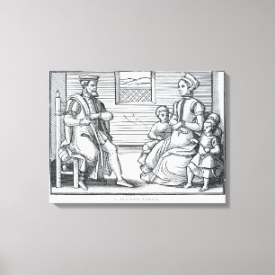 Eine puritanische Familie Leinwanddruck