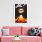 Eine Pyramide unter dem kosmischen Auge eines gute Leinwanddruck (Insitu (Wohnzimmer))
