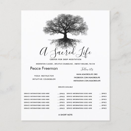 Eine Quelle | Tree of Life Design Flyer (Vorne)