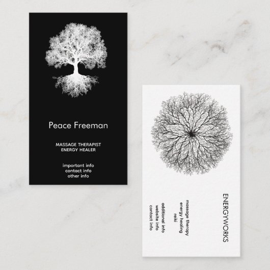 Eine Quelle | Tree of Life Design Visitenkarte (Vorne/Hinten)