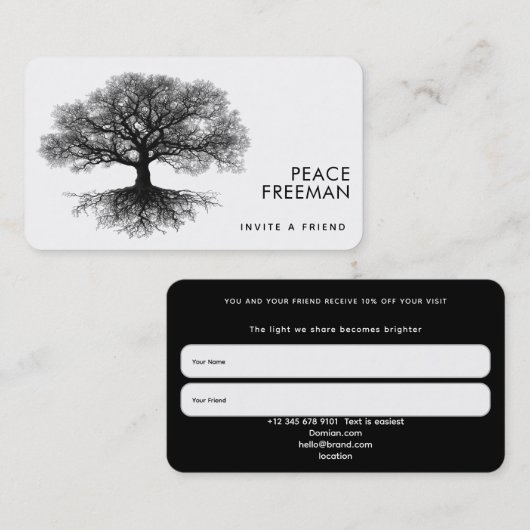 Eine Quelle | Tree of Life Design Visitenkarte (Vorne/Hinten)