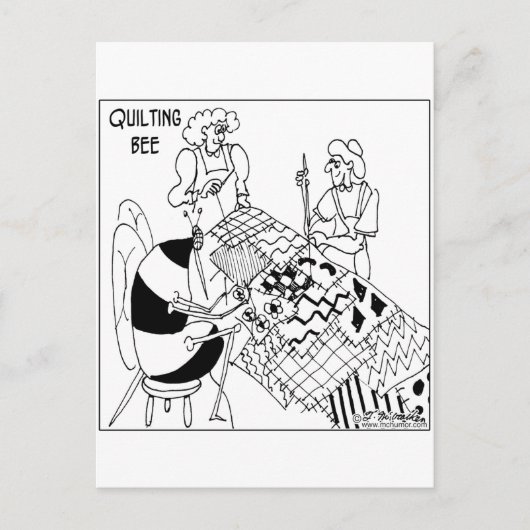 Eine Quiltierbiene Postkarte (Vorderseite)