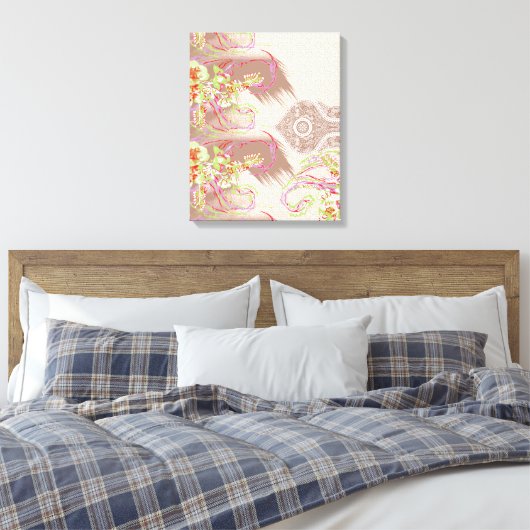 Eine raffinierte, blumengeschmückte Einrichtung mi Leinwanddruck (Insitu (Schlafzimmer))