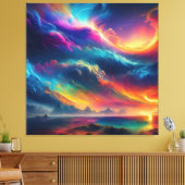 Eine Raging-Symphonie der Farbe Leinwanddruck (Insitu (Wohnzimmer))