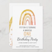 Eine Rainbow-Geburtstagsparty Einladung (Vorne/Hinten)