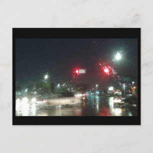 Eine Rainy Ride-Zuhause Postkarte