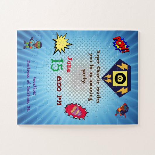 Eine rätselförmige Geburtseinladung. Puzzle (Horizontal)