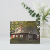 Eine Red Log-Zuhause Postkarte (Stehend Vorderseite)