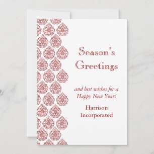 Eine Red Vintag Damask Holiday Card (Korp) Feiertagskarte