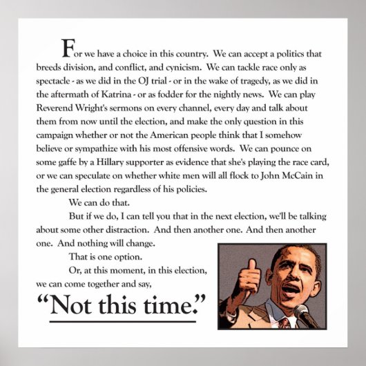 Eine Rede. Ein Traum Poster (Vorne)