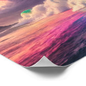 Eine Regenbogenwelle: Bunter Ozean und Himmel Poster (Ecke)