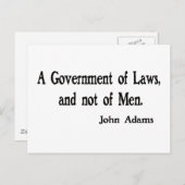 Eine Regierung des Rechts Postkarte (Vorne/Hinten)