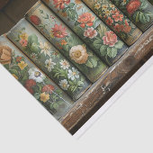 Eine Reihe alter Bücher mit verzierten Blume Seidenpapier (Ausschnitt)