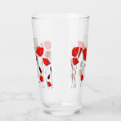 Eine Reihe der roten Mohnblumen Glas (Links)