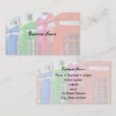 Eine Reihe farbenfroher Telefonboxen Visitenkarte (Vorne/Hinten)